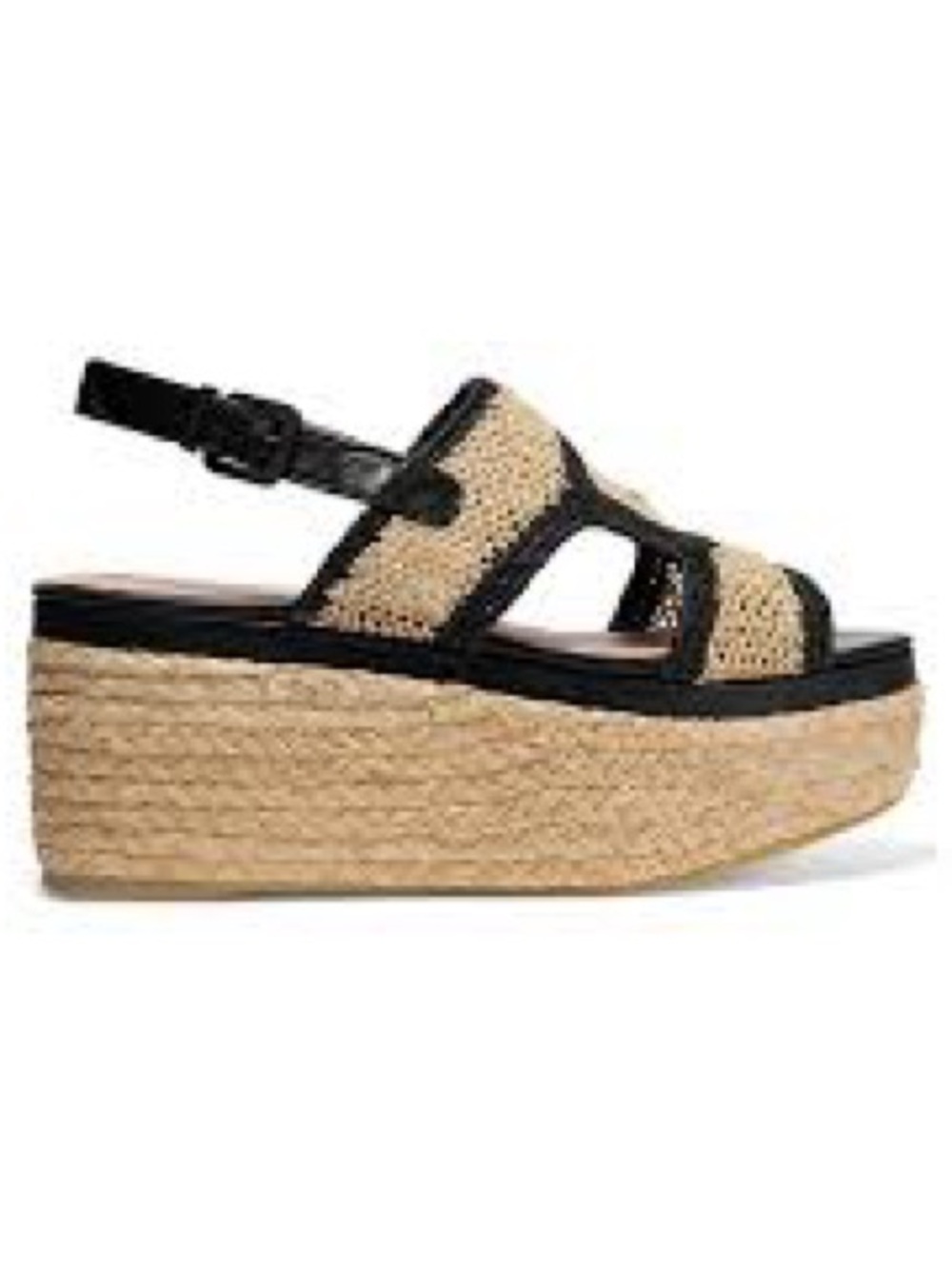 Robert Clergerie Black Trim Woven Platform Espadrilles